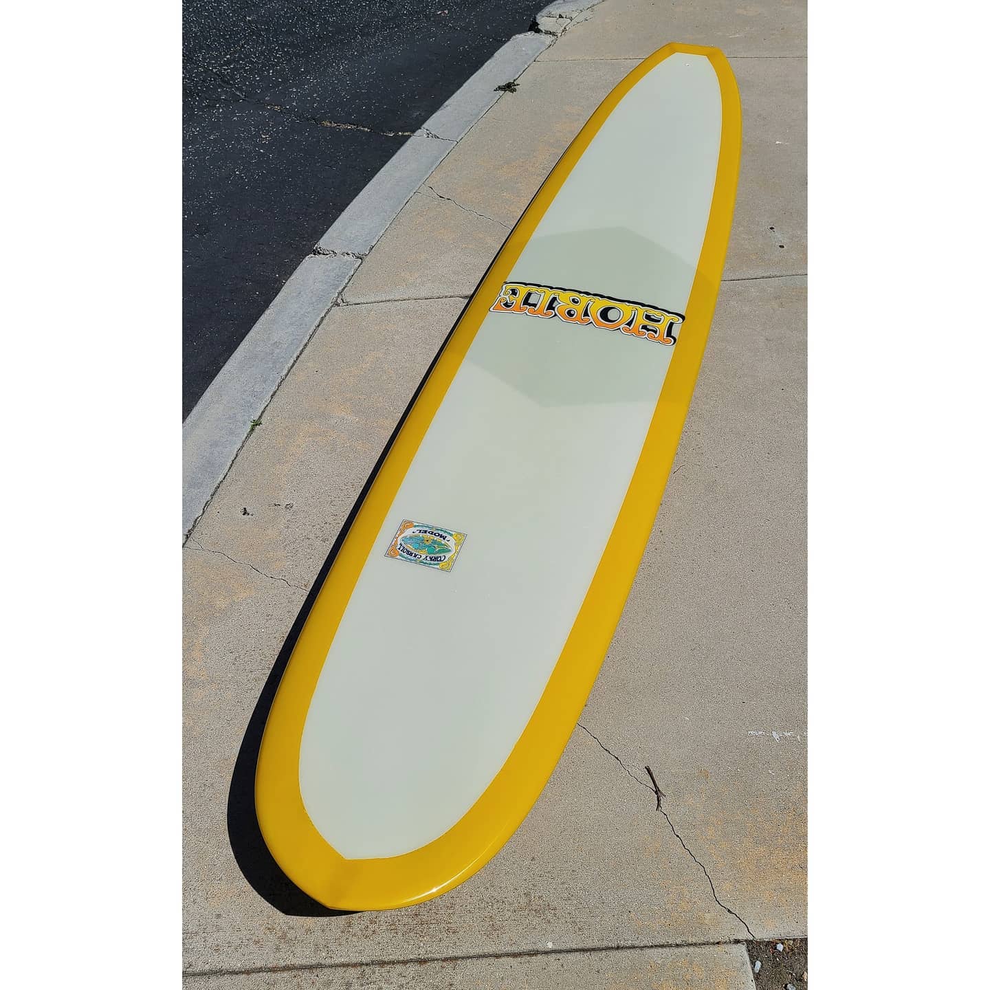 On the right is a restored Hobie Corky Carroll Mini Model from