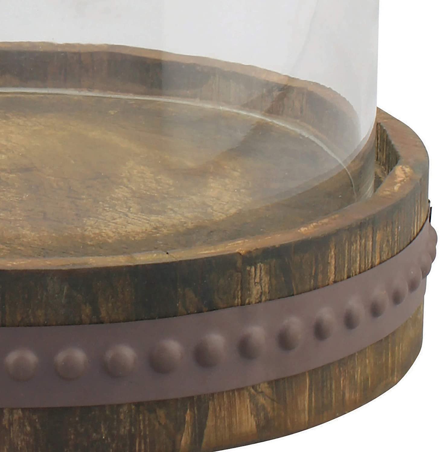 Decorative Clear Glass Dome/Tabletop Centerpiece Cloche Bell Jar Display Case With Black Mdf Base 4 D X 10 H