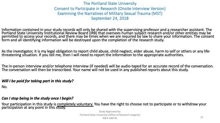MST Survivors - Research Study