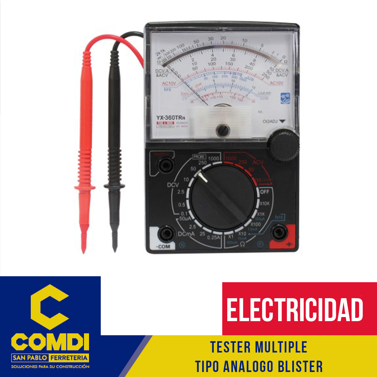 COMDI San Pablo - ELE0241 TESTER MULTIPLE TIPO ANALOGO...