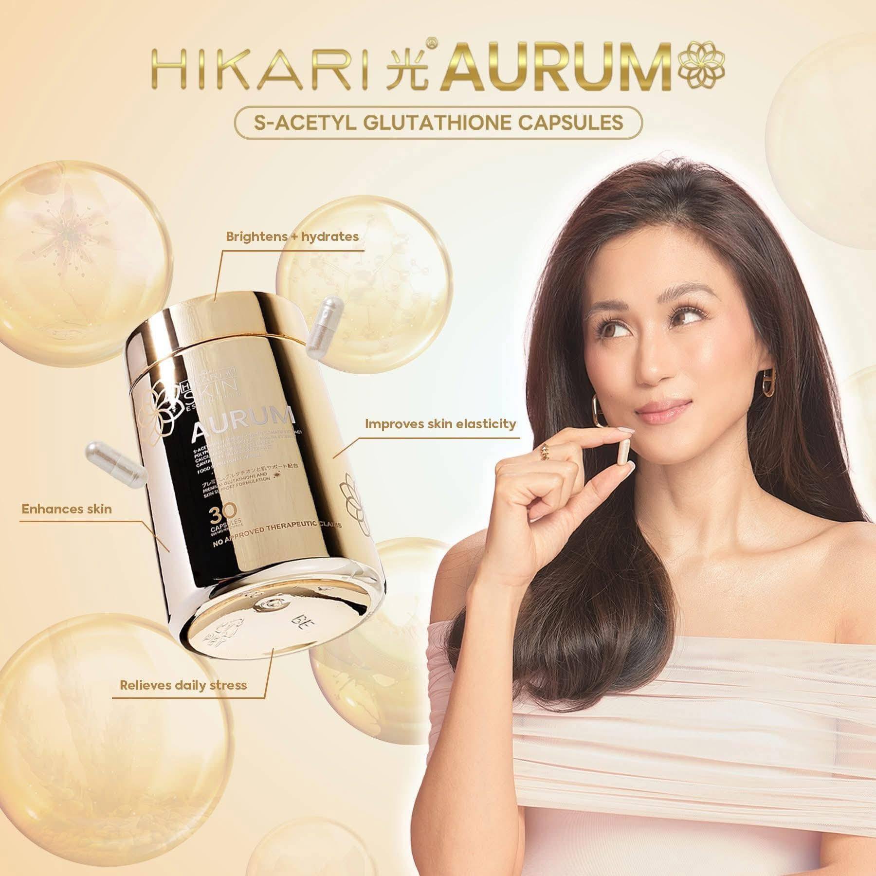 hikari glutathione capsule We take beauty to the goddess level ✨ Where the power of Aurum unveils elegance, radiance and a signature golden glow like our Vavahs 💖✨ #HikariSkinEssentials #HSE #AlagangHikari #HikariAurum Hikari Aurum S-Acetyl Glutathione Capsules