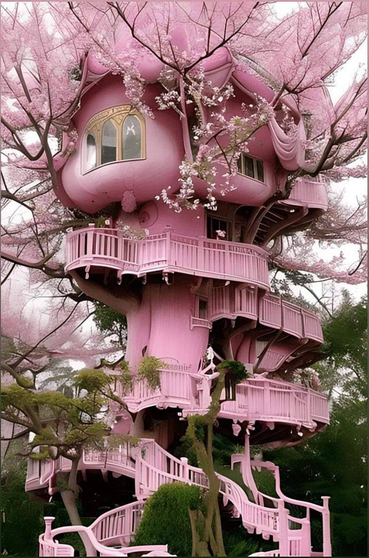 Unique pink house