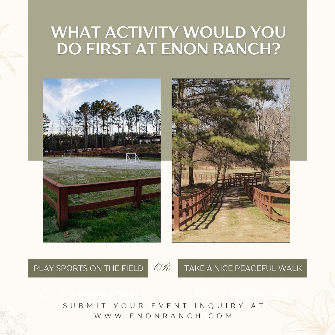 Enon Ranch - 🌿☀️ At Enon Ranch, the choice is yours! 🏞️⚽... | Facebook