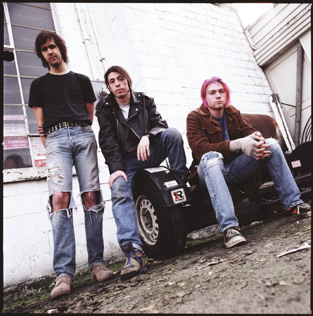 Nirvana photographed by Chris Cuffaro, Seattle, WA, March 30, 1991