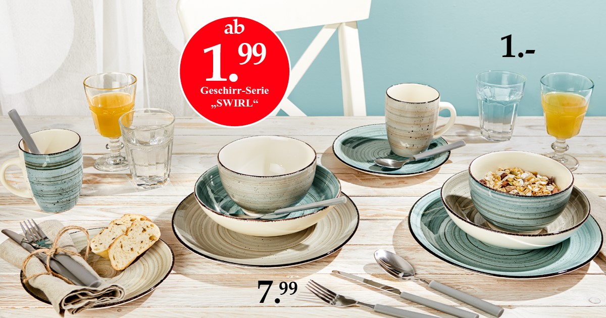Woolworth - Entdecke jetzt neue Geschirr-Trends mit unserer „Country“ Serie. Im angesagten Used-Look und türkisen Farbschema hübschen diese Tassen und Teller deinen Haushalt auf. https://woolworth.de/sortiment/wochenprospekt/
