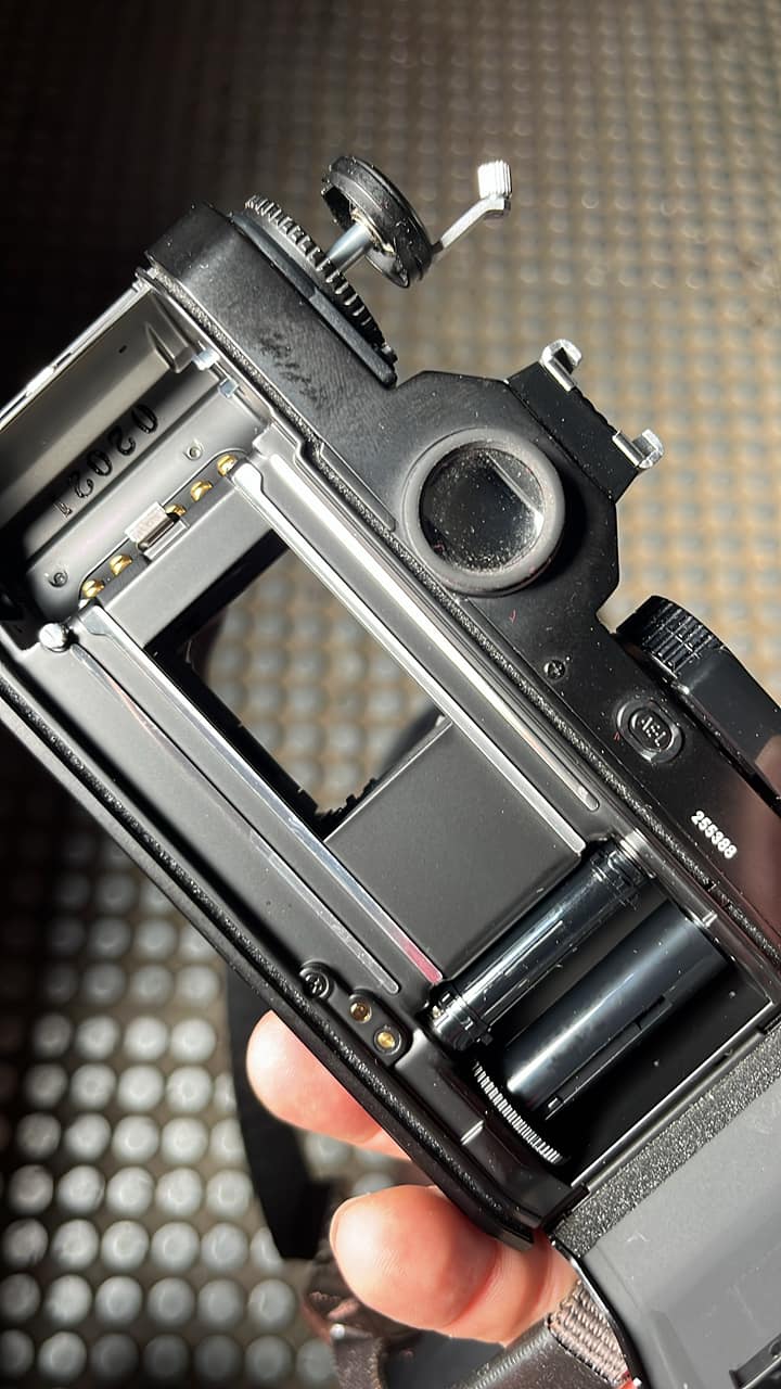 Why are my Nikon FM3A photos only showing info on the bottom?