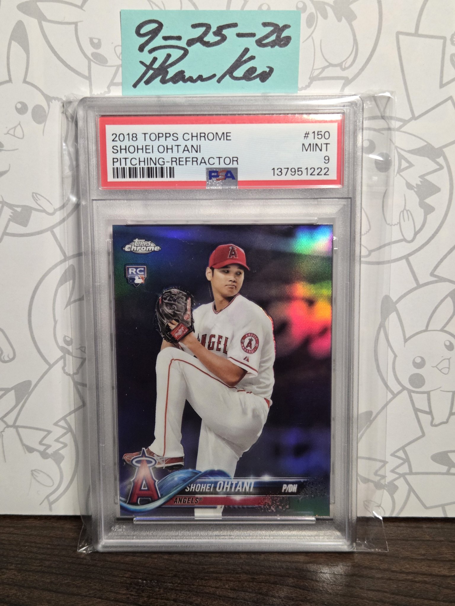 2018 Topps Chrome Shohei Ohtani Rookie Refractor PSA 9 for sale