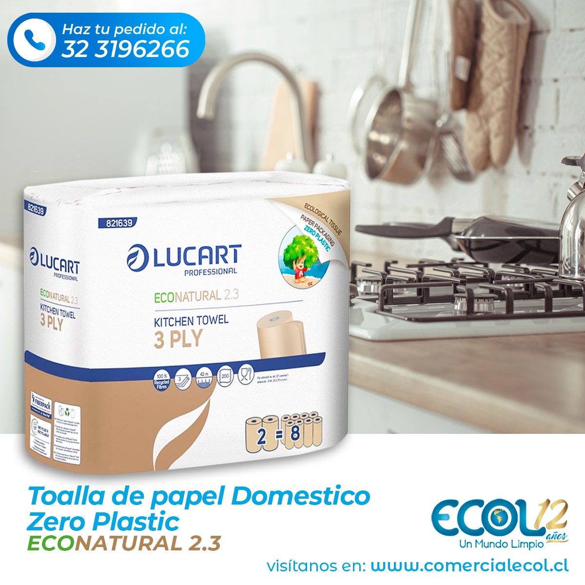 Ecol - Higiénico Econatural 4 de Lucart, es un papel higiénico hecho de ...