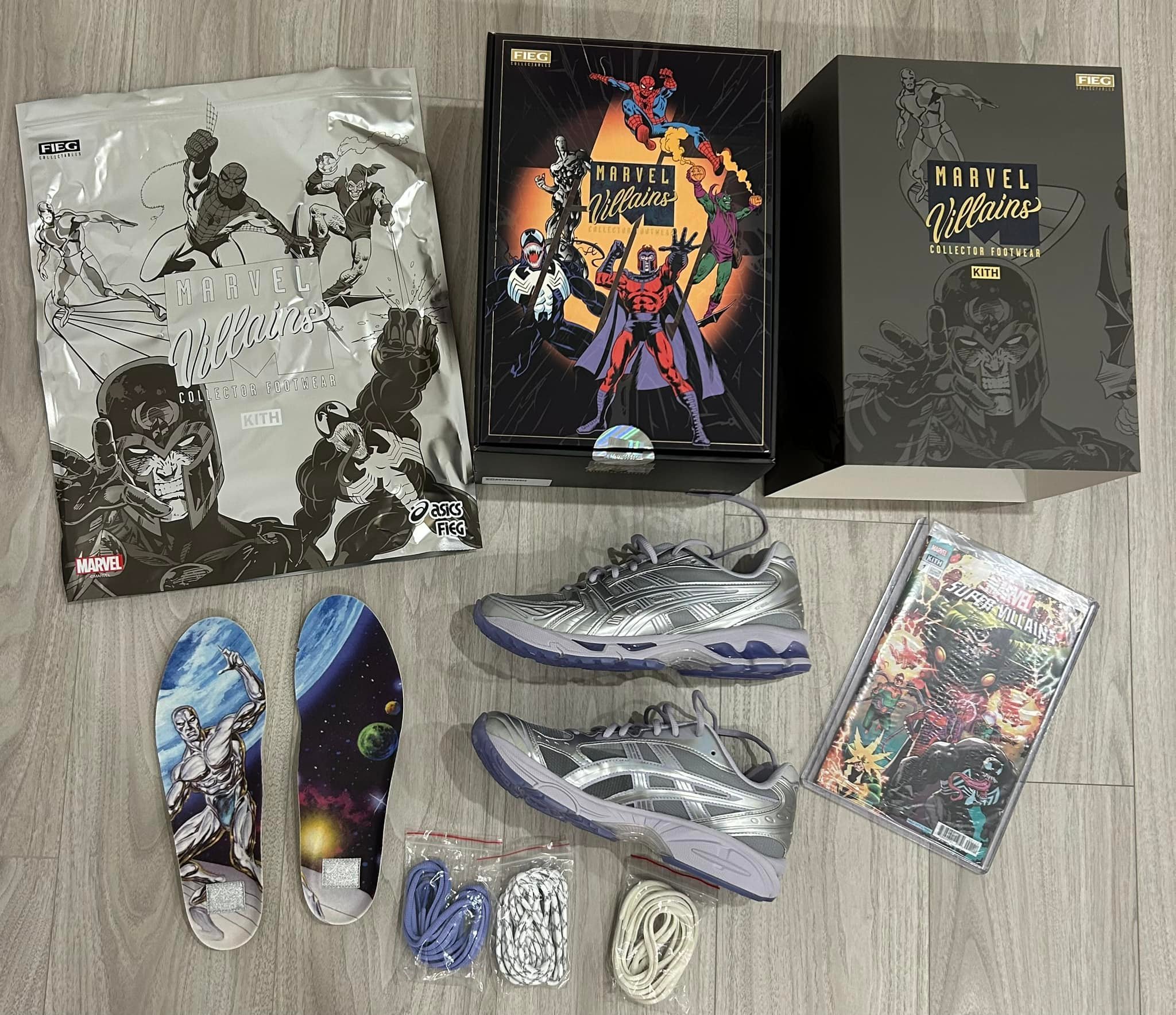 目的】：出售【商品】： MARVEL | KITH FOR ASICS SILVER SURFER GEL 