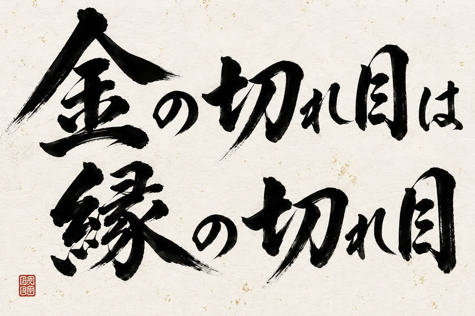 金 の 切れ目 が 縁 の 切れ目