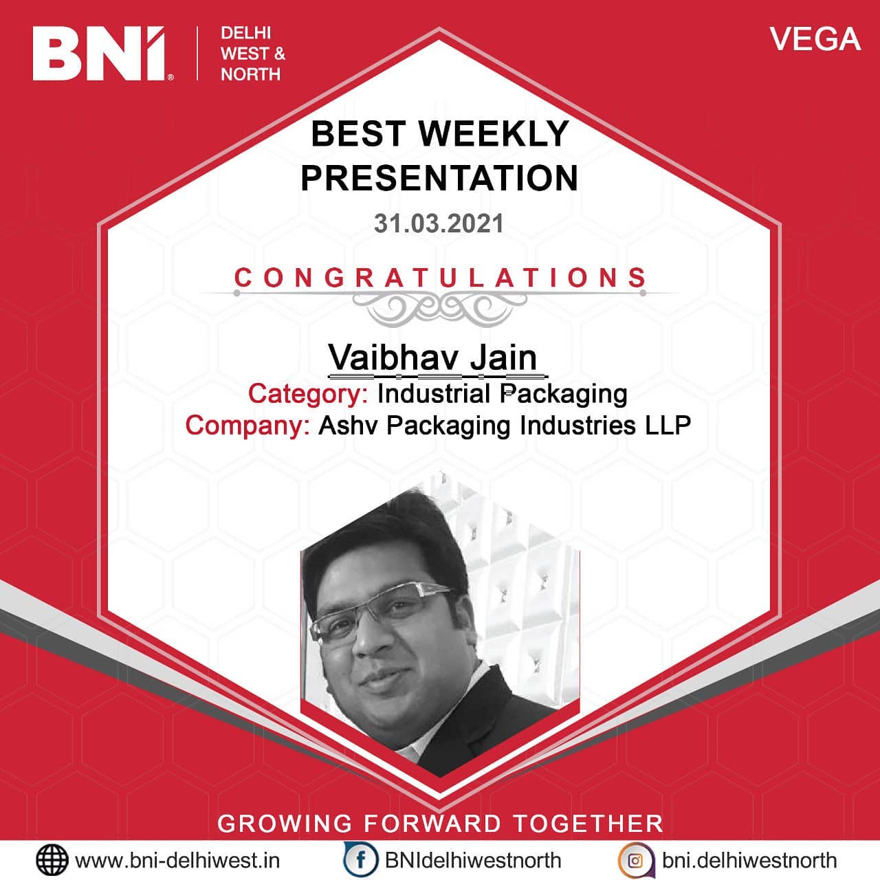 BNI New Delhi - Congratulations to Mr Vaibhav Jain for winning the best ...