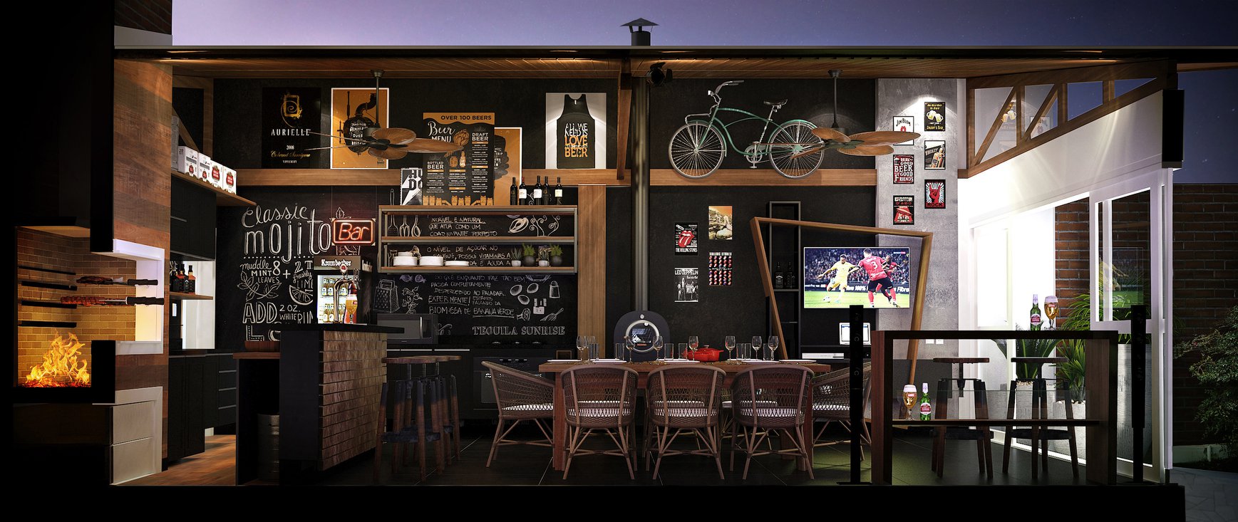 Redesign to BBQ room and change... - Diego Rigo Arquitetura