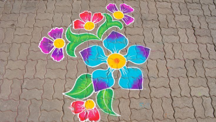 RatnaSiriFloorArt - Fusion rangoli | Fridays | Tuesdays | Flowers | 5 ...