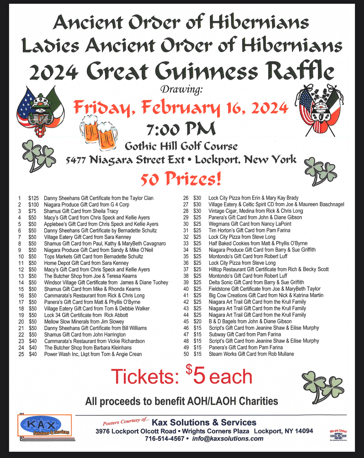 Lockport - It is time once again for The Great Guinness Toast Raffle ...