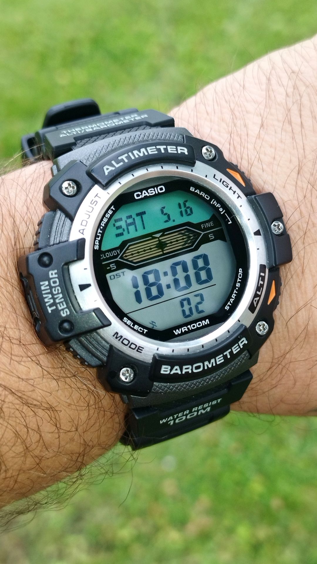 Casio SGW-300H-1A watch in outdoor setting