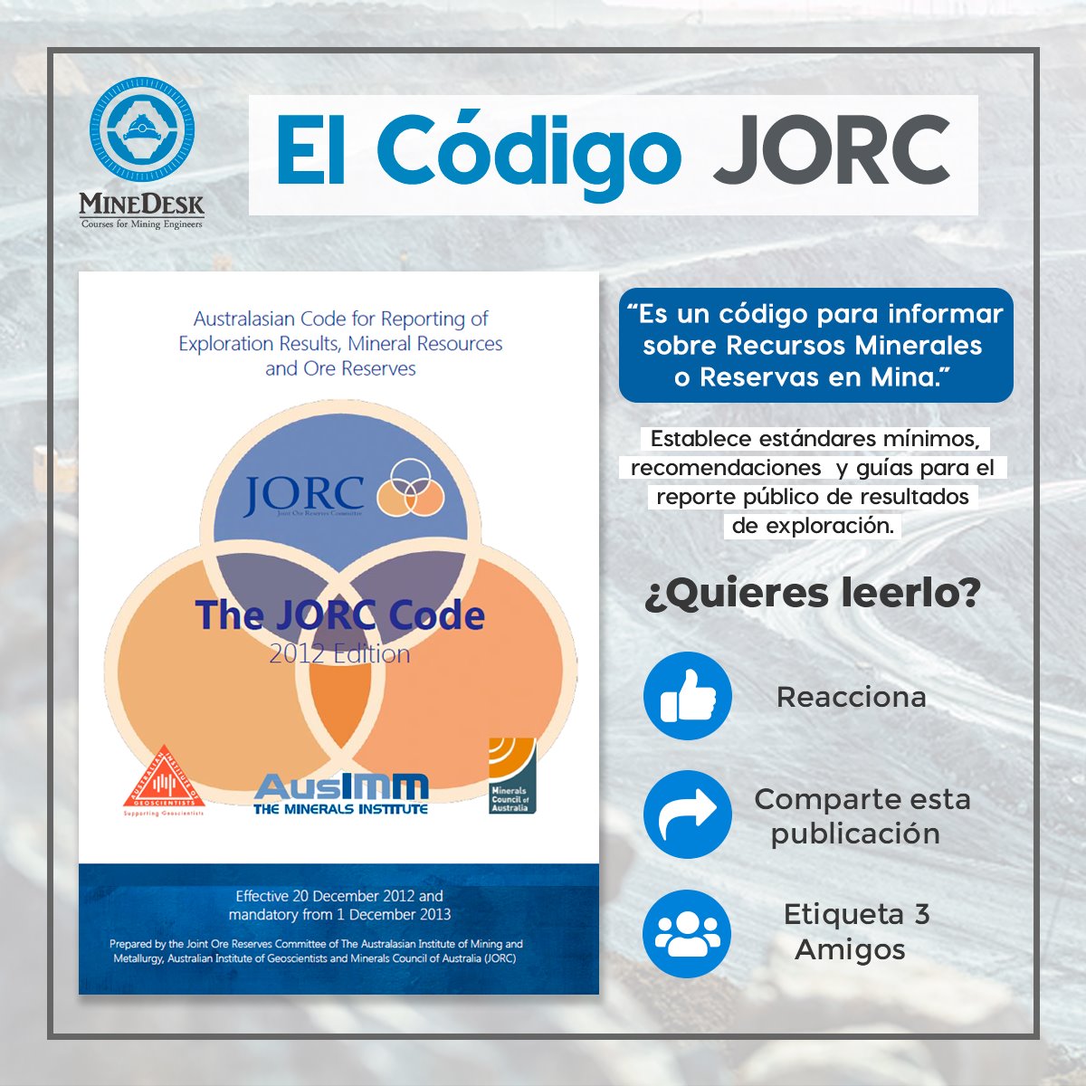 Minedesk Corp. - 🤔¿SABES QUE ES CÓDIGO JORC Y COMO SE APLICA EN MINERÍA ...