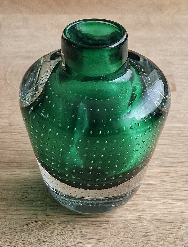 1999 Nick Munro  ジャスパー 花瓶 Nick Munro controlled bubble vase for glass collectors