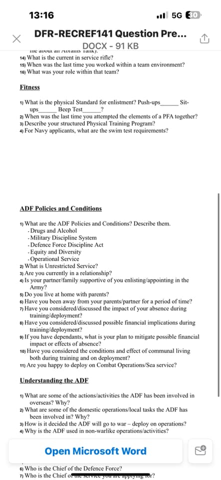 ADF Community Questions And Answers | Hey, I have my defence interview ...