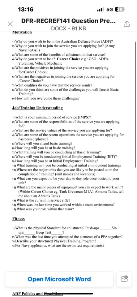 ADF Community Questions And Answers | Hey, I have my defence interview ...
