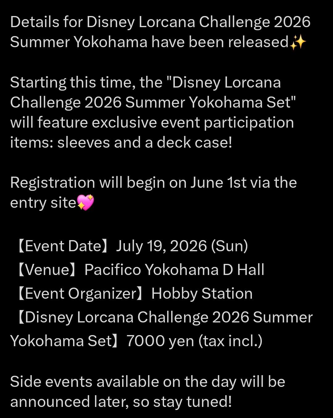 Disney Lorcana Challenge 2026 Summer Yokohama event details