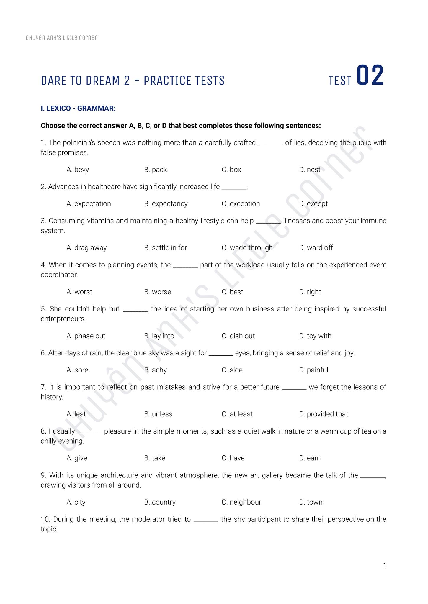 | DTD2 - GIVEAWAY TEST 2 PDF... - Chuyên Anh's little corner | Facebook