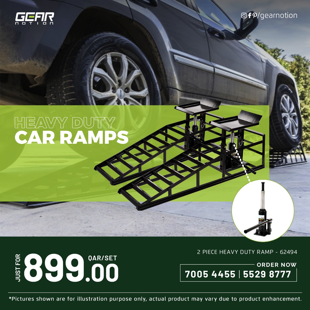 Gear Notion - Heavy duty 2 ton vehicle ramps with built in hydraulic ...