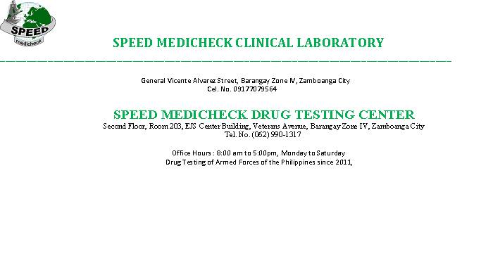 Speed Medicheck Clinical Laboratory and Drug Testing Center | Zamboanga ...