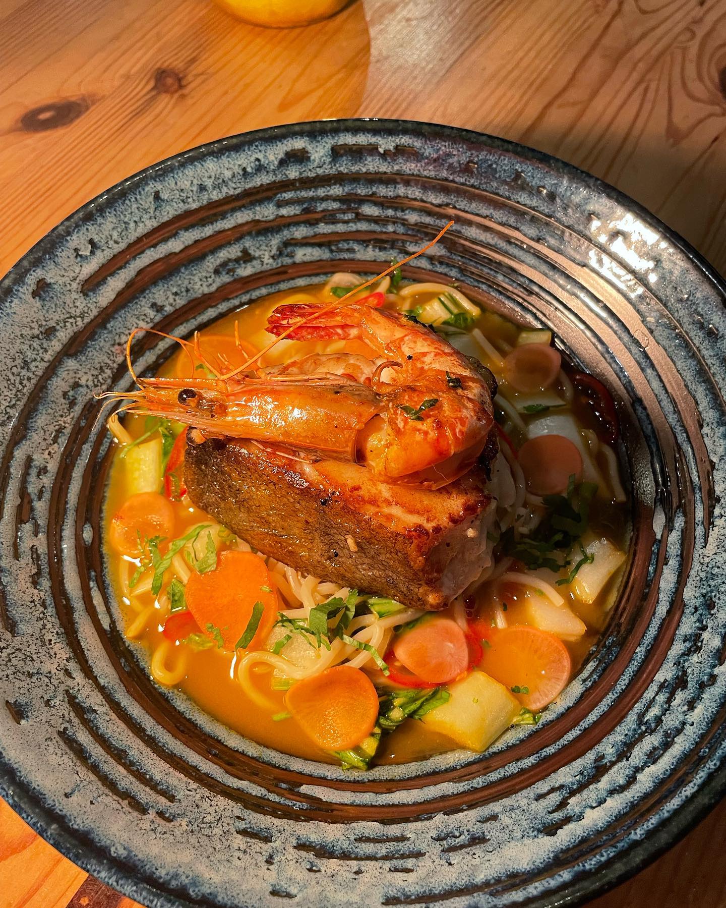 Blue’s NR3 - 🍜 Line caught cod, ramen, prawn bisque, lots... | Facebook