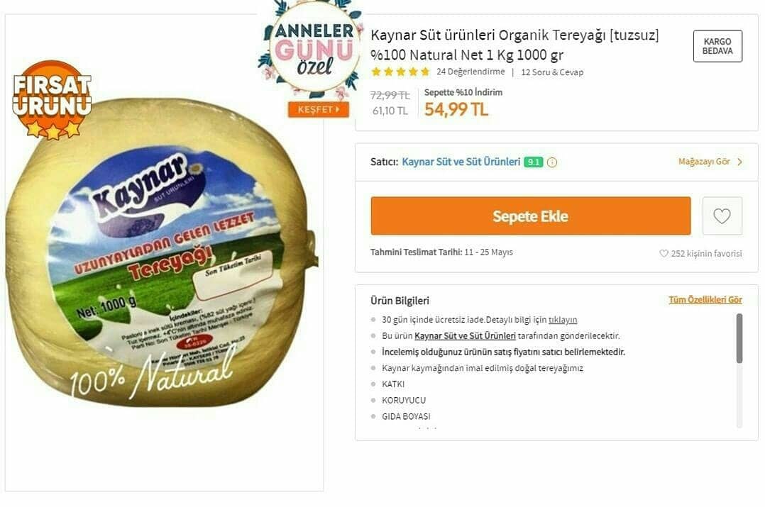 Kaynar süt ve süt ürünleri