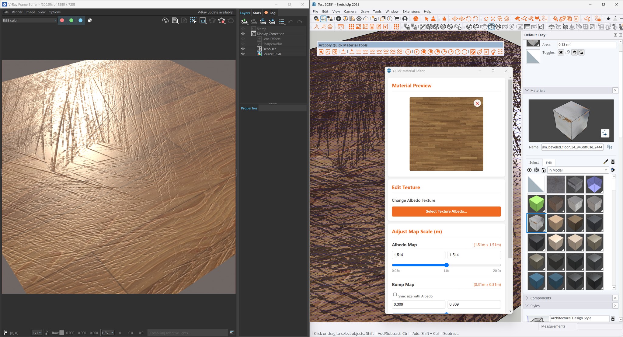 Minh Tiến - Vật liệu tạo từ Arcpoly Quick Material Tools Vray vẫn sẽ ...