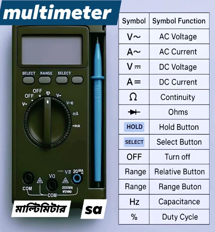 ELECTRICAL TECHNICIAN | multimeter symbol select function. | Facebook