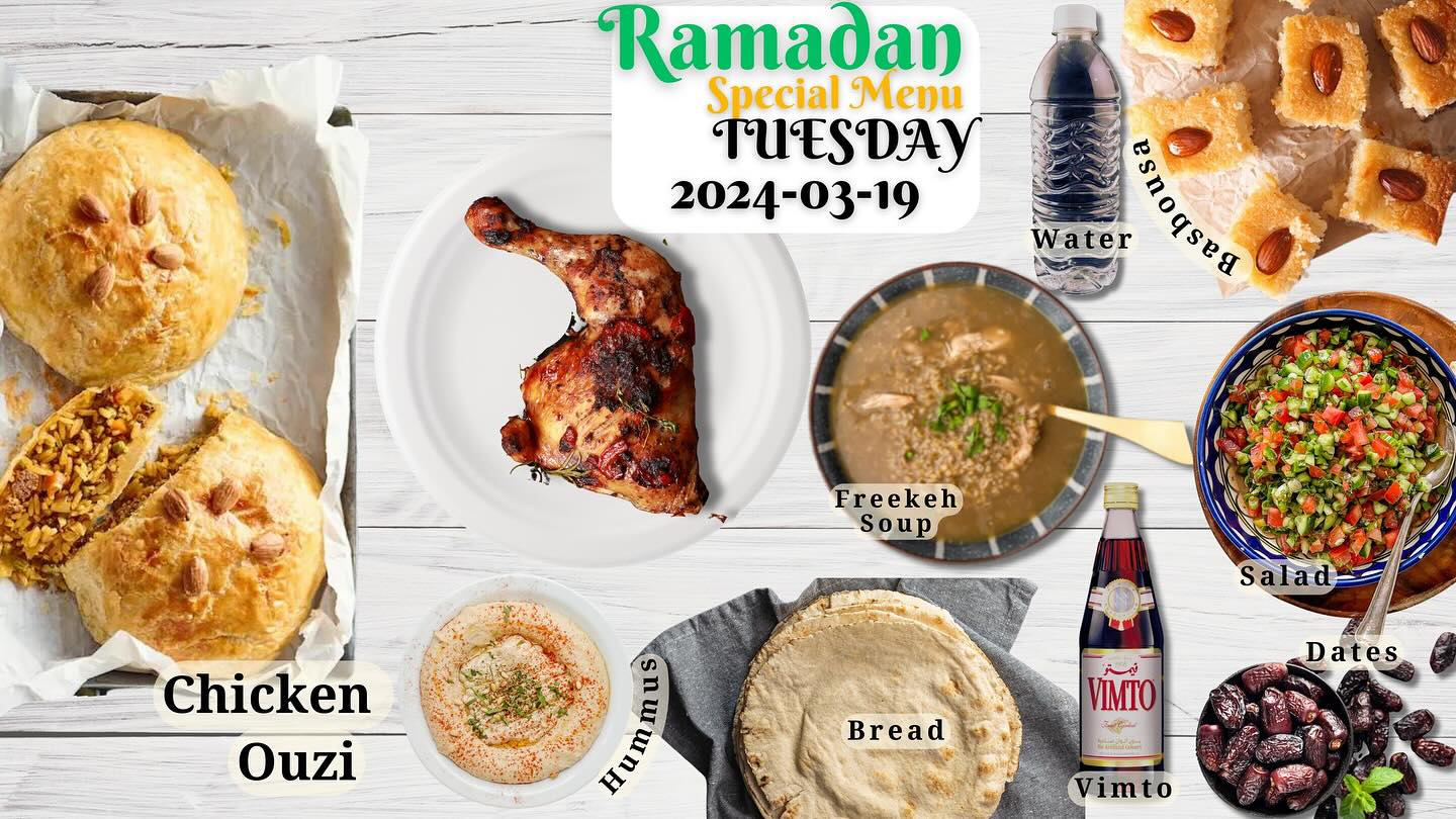 Laffa - Iftar menu for Ramadan’s ninth day, available for dine-in or ...