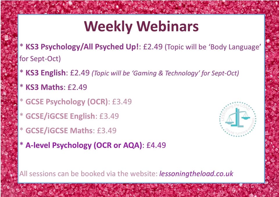 🌟 Weekly... - LESSONing the Load Online Tuition & Webinars