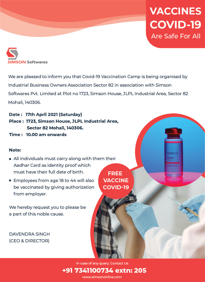 Free Covid-19 Vaccination... - Simson Softwares Pvt. Limited