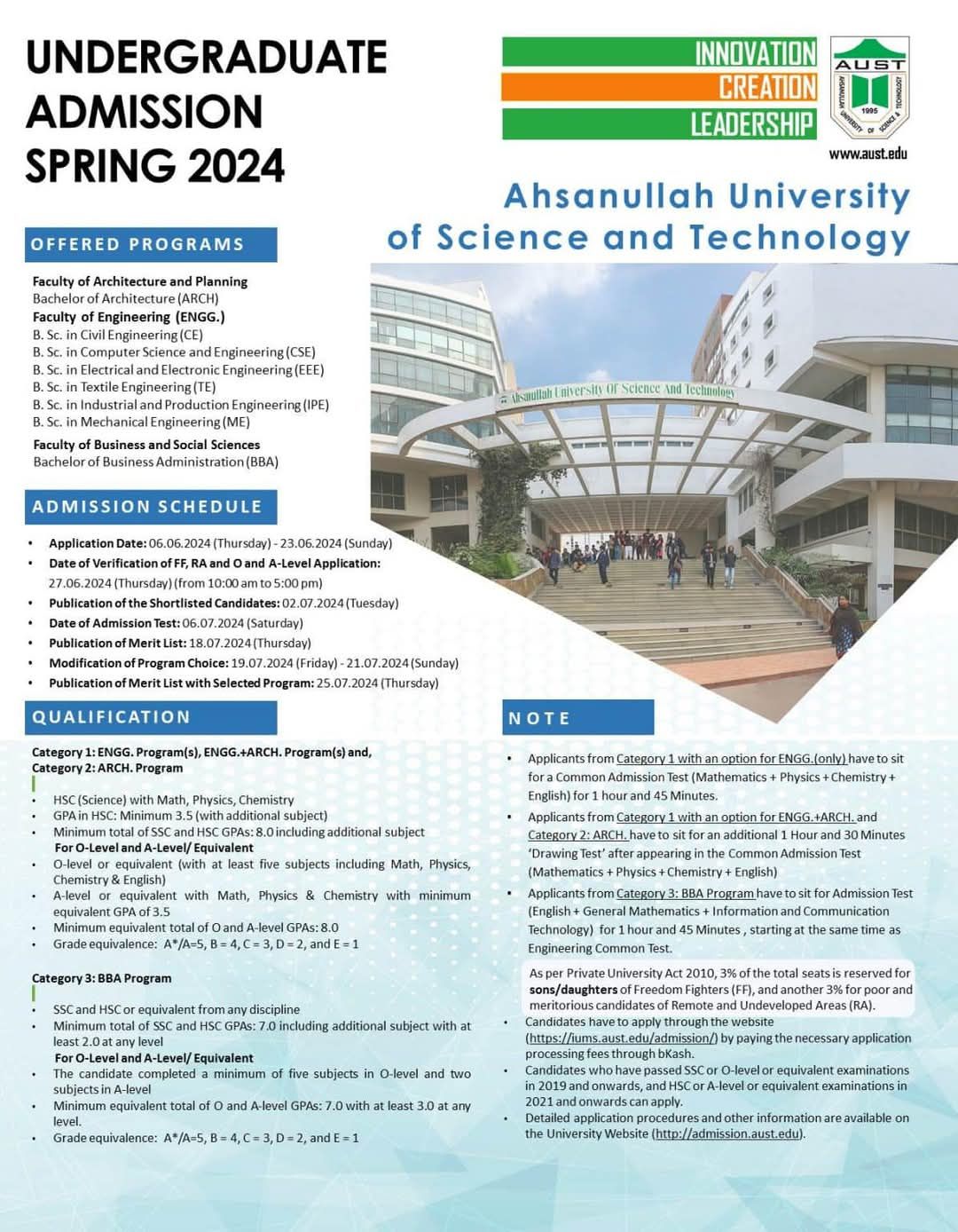 AUST Admission Test Fall 2025 | Facebook