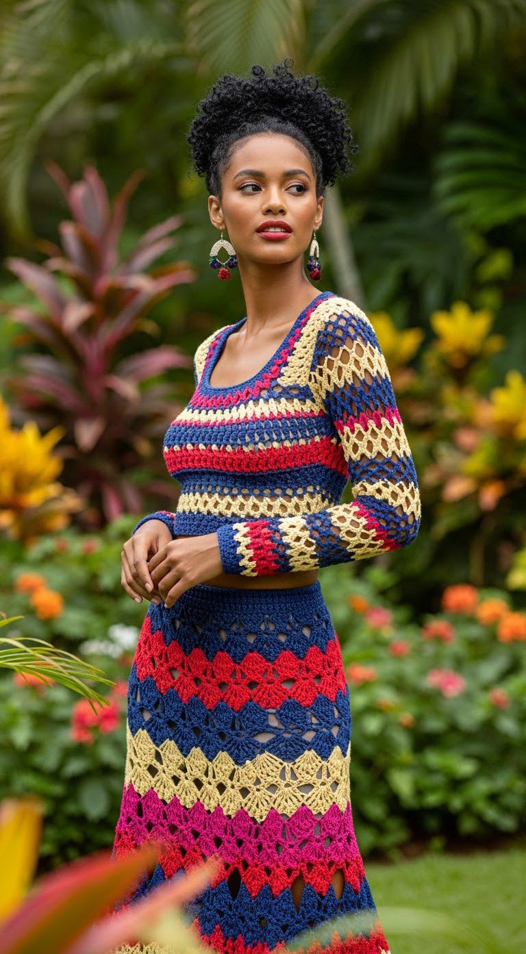 Vibrant crochet outfit inspiration