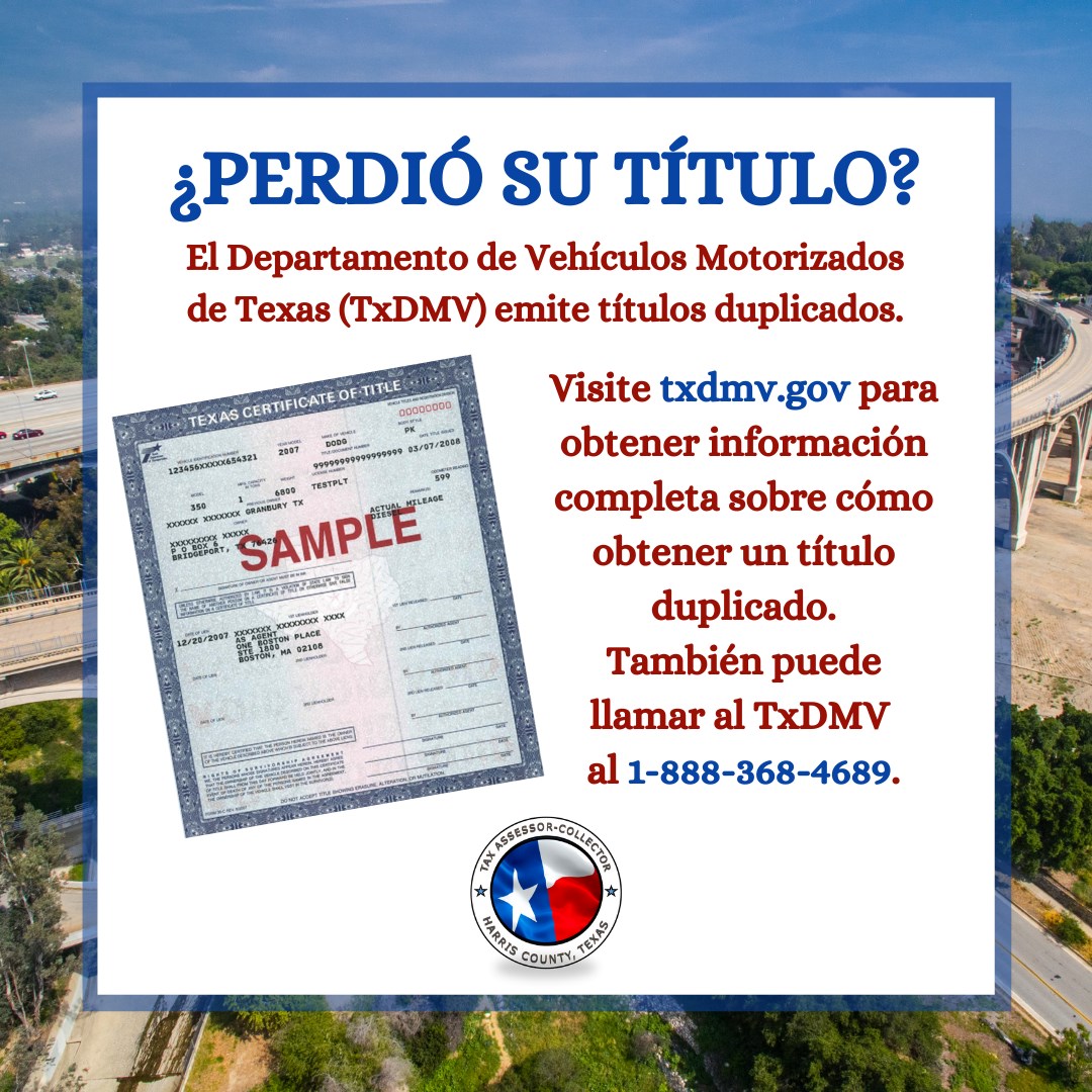 Visite txdmv.gov para obtener... - Harris County Tax Office
