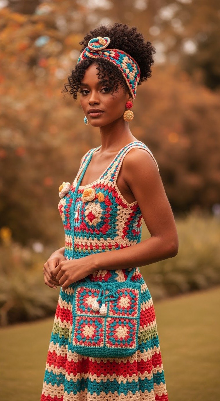 crochet dress accessories Styling my with statement pieces and unique is def. elevating my style🔥 If you have been following my adventures these past few weeks I've been touring with @hosteldelfunk as a LowStock:43311077720115 Size 3.5 crochet mini dress keychain pattern The costumes of Peau Color:Gray