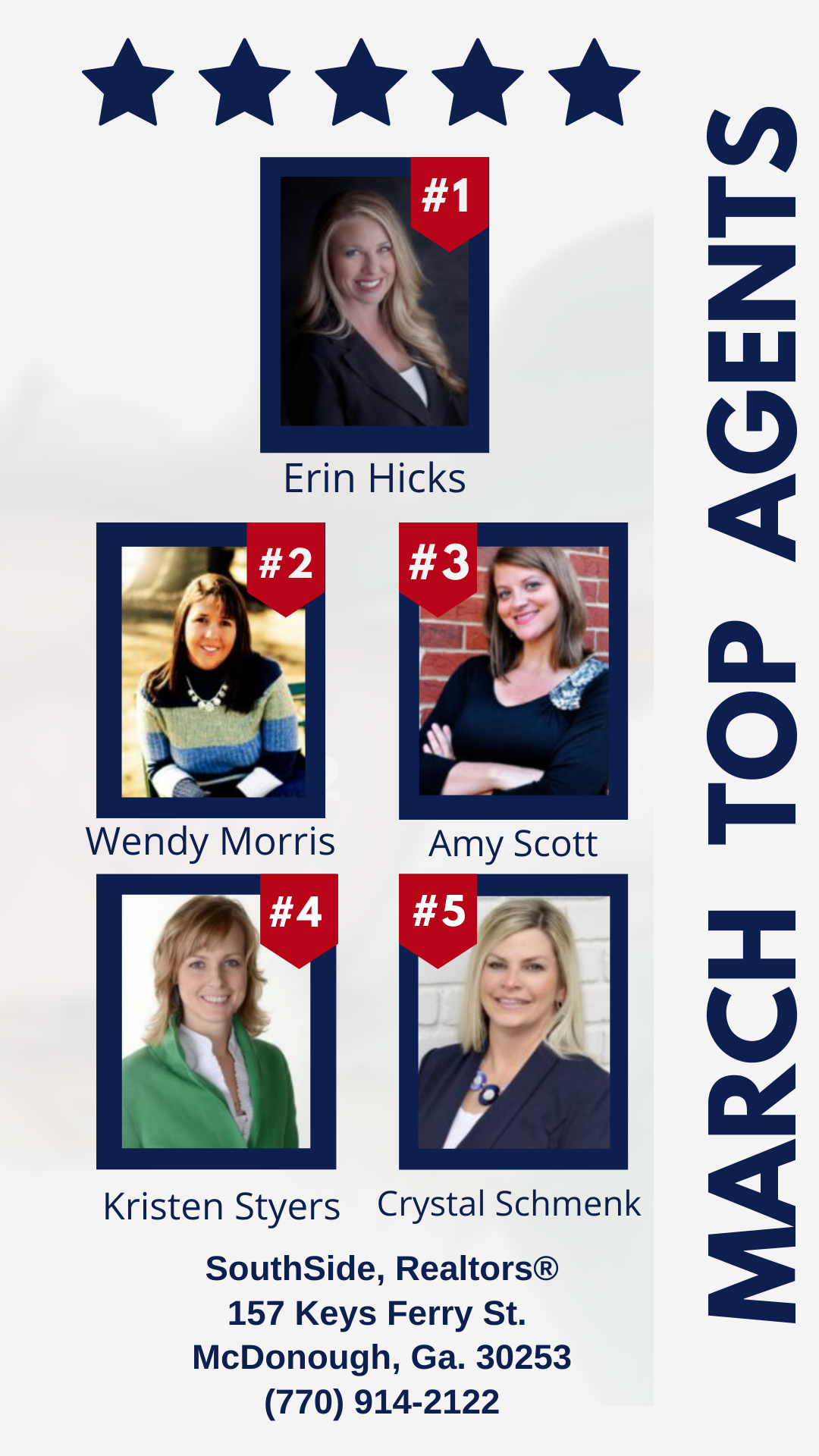 Congratulations to our Top 5 Agents... - SouthSide Realtors | Facebook