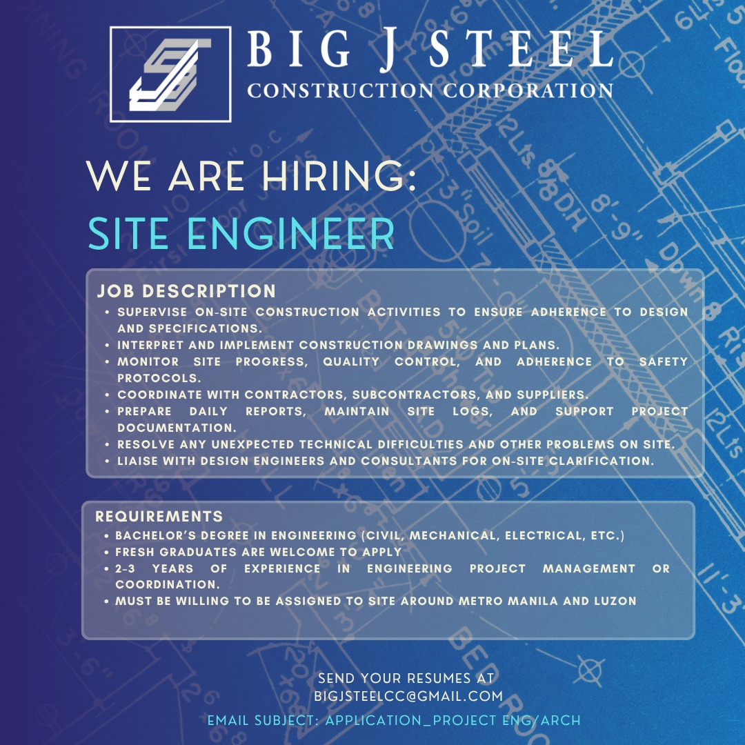ENGINEERING JOBS PHILIPPINES | URGENT HIRING Project Location ...