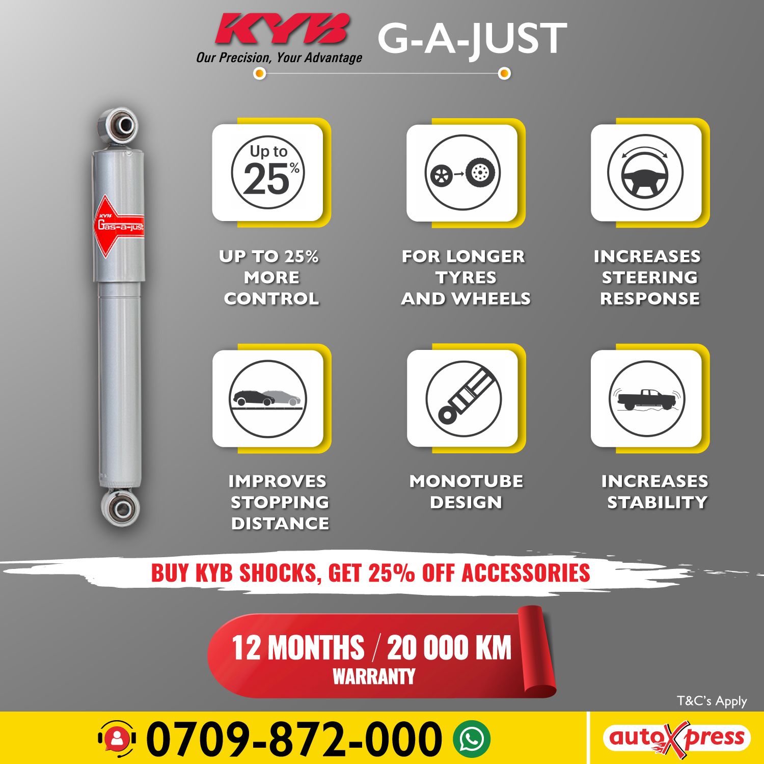 Autoxpress Kenya The Kyb Gas A Just Monotube Shock Absorber Has Additional Performance Advantages Over The Traditional Twin Tube Design It Can Instantly Automatically Adjust To Your Performance Needs And Never Experiences Fade Due