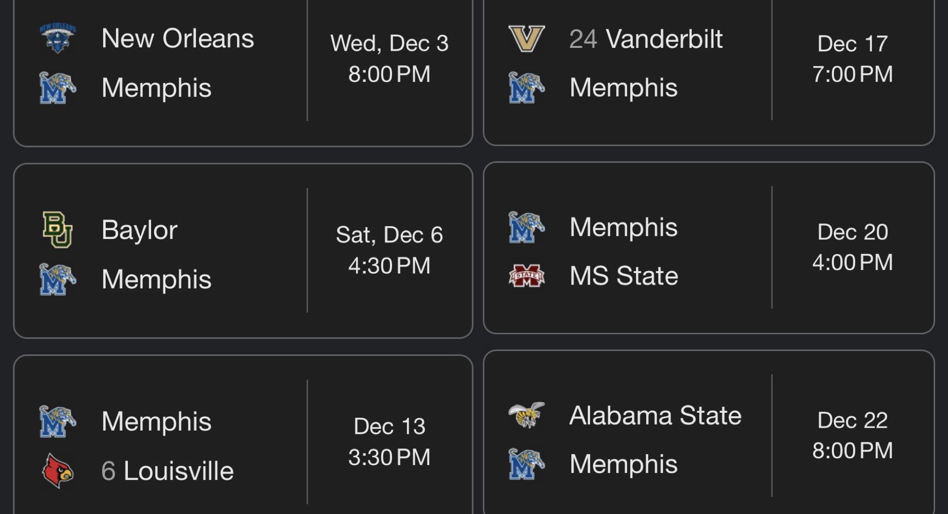 Next 6 games | Facebook