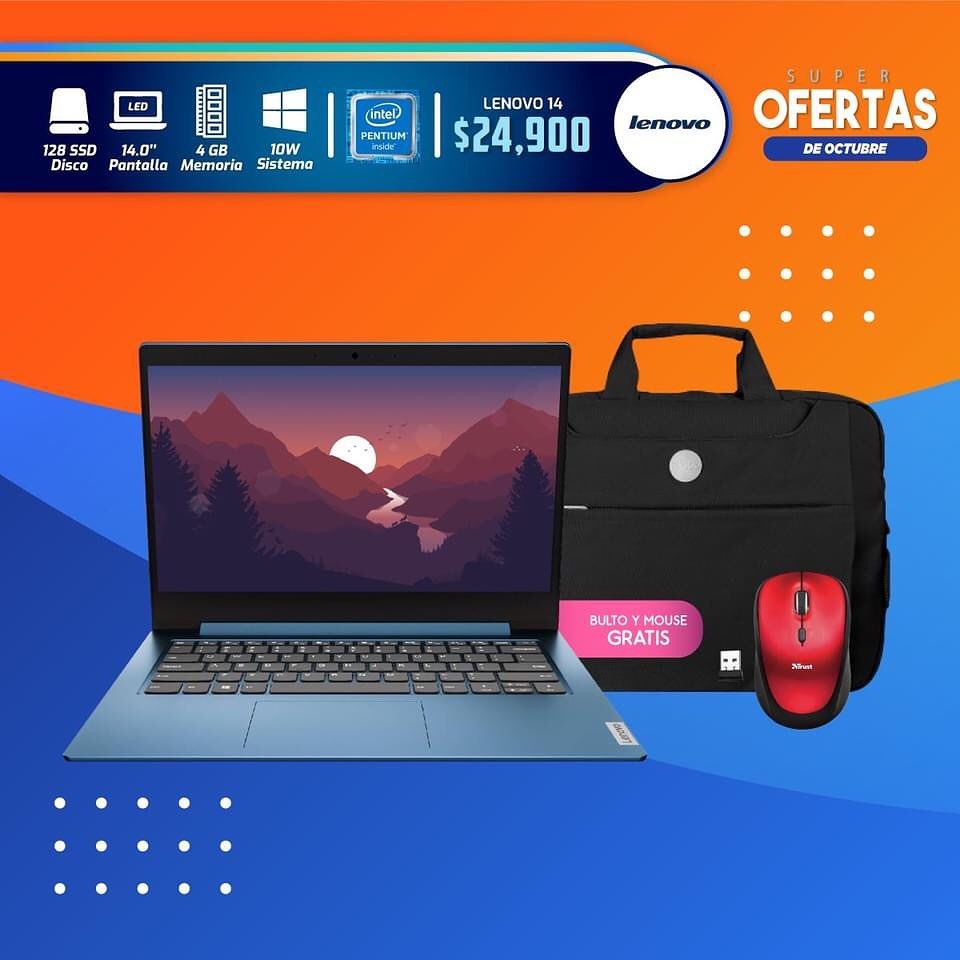 OAS Computer - Laptop Lenovo con Bulto y Mouse Inalámbrico... | Facebook