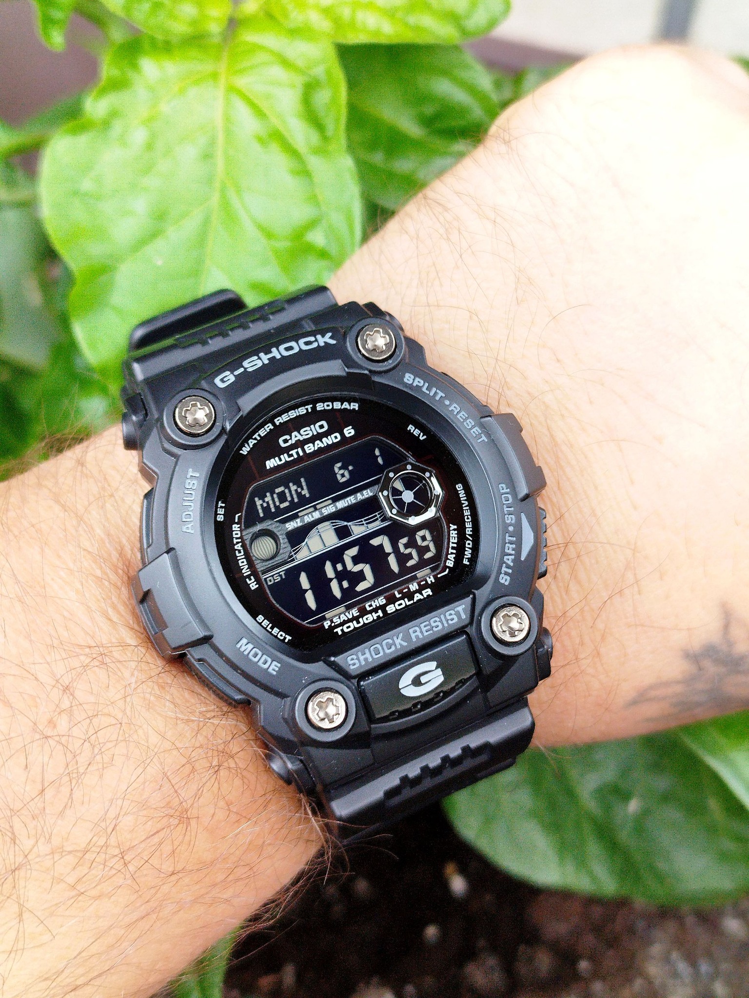 Casio G-Shock GW-7900B-1ER watch at low tide