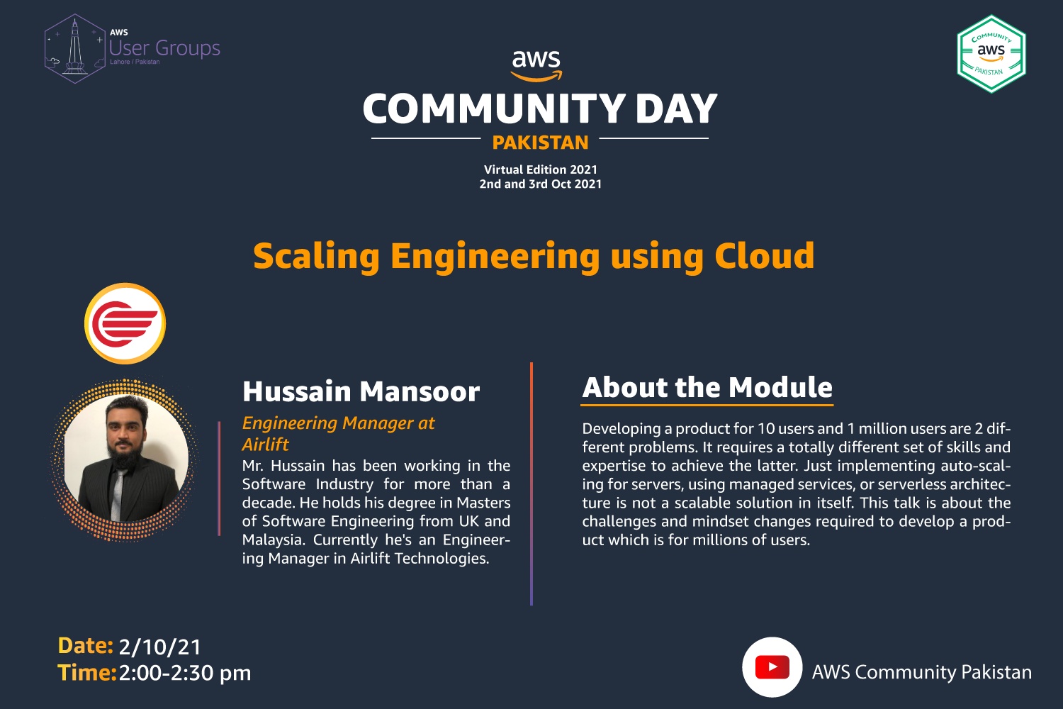 Mr. Hussain Mansoor has been... - AWS Community Pakistan | Facebook