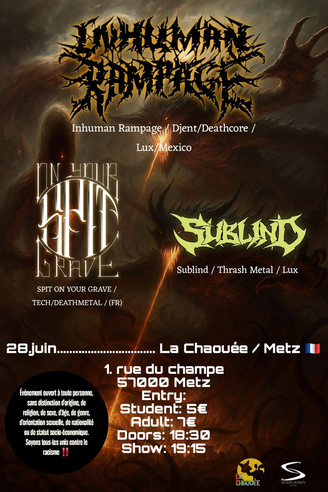 Inhuman Rampage (Deathcore-Lux/Mexico) + S.O.Y.G (Tech/Death Metal ...