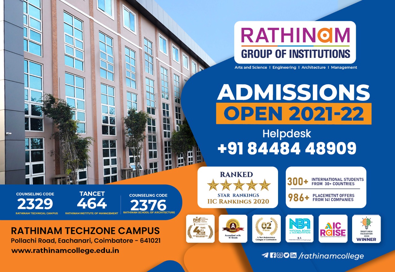 Admission open for 2021 -... - Rathinam Group of Institutions | Facebook