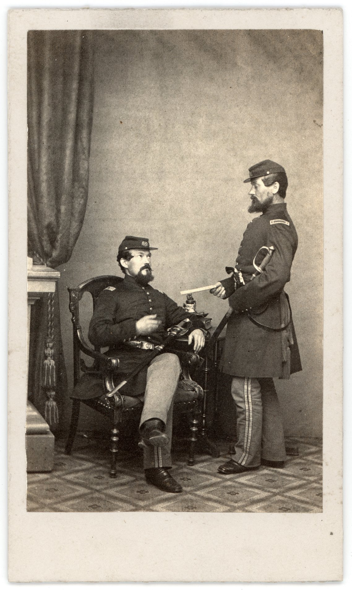 Military - REPORTING FOR DUTY, CAPTAIN.—A first lieutenant hands a ...