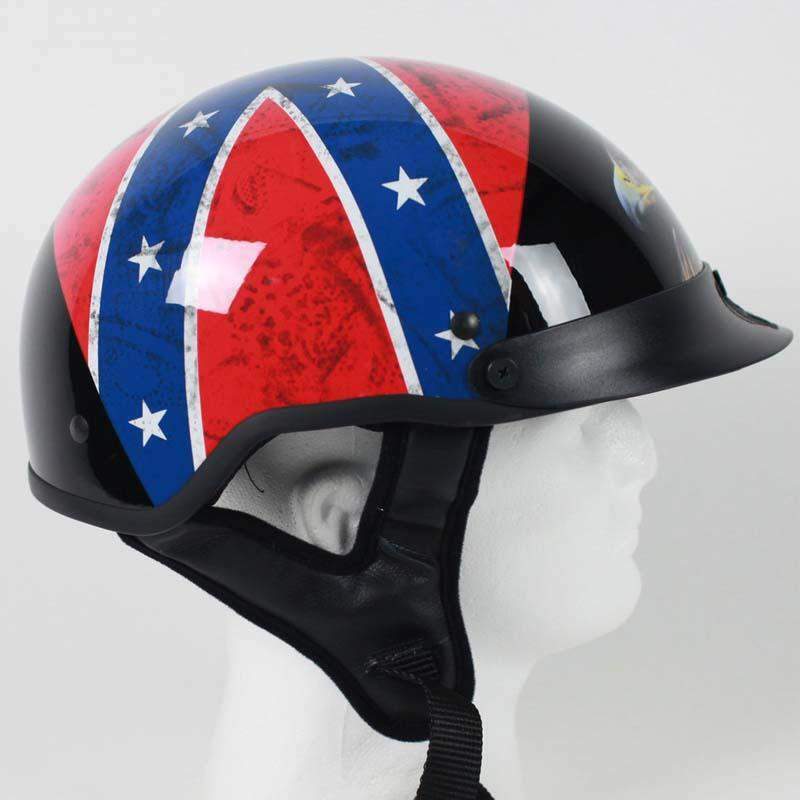 dot rebel flag shorty motorcycle helmet LS2 Helmets Rebellion Half S2102 Stars and Stripes American