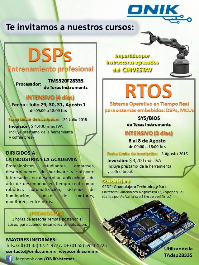 ONIK - ¡ Próximos Cursos en Guadalajara ! ** DSPs y RTOS ** Mayor ...